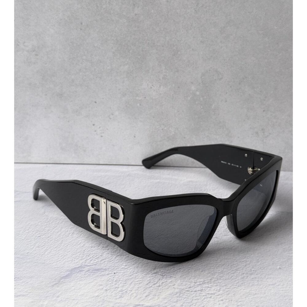 Balenciaga BB0321S Sunglasses in Grey Mirror